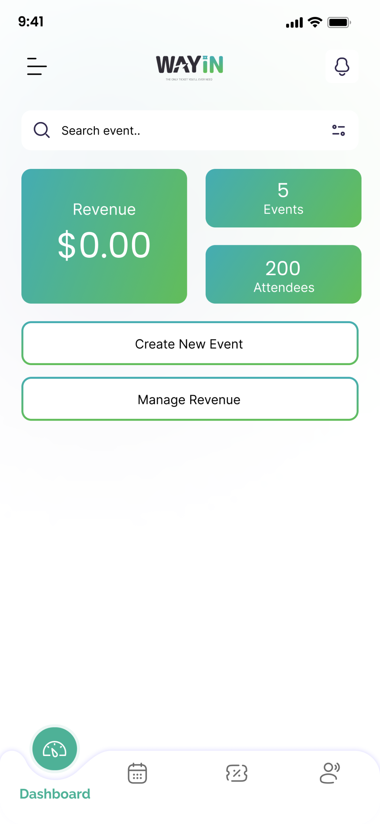 WayIn host app screen 2
